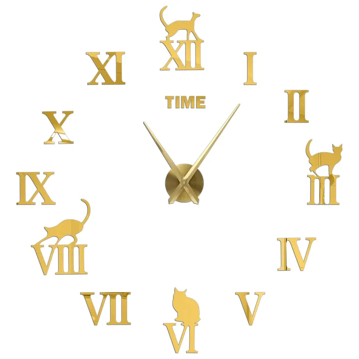 Roman%20Numeral%20Wall%20Clocks%203d%20Diy%20Mirror%20Wall%20Clock%20Sticker%20Quartz%20Clocks%20Watch%20Home%20Decoration%20Reloj%20De%20Pared%20-%20Image%204