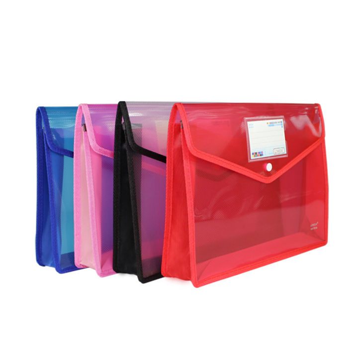 A4 Size File Folder Lightweight Plastic Transparent Document Bag ...