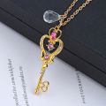 Sailor Pendant Moon Love Crown Magic Key Necklace Sweater Chain for Women Girl Jewelry Gift. 