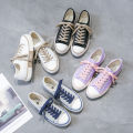 IELGY canvas shoes women's shoes Korean version of all-match casual breathable flat sneakers. 