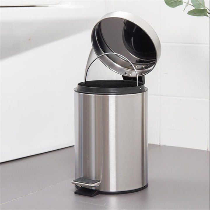 8L%20Brushed%20Stainless%20Steel%20Rubbish%20Bin%20Step%20Trash%20Can%20Wastebasket%20Garbage%20Container%20Bin%20Dust%20Bin%20with%20Lid%20for%20Bathroom%20Kitchen%20Waste%20Bin%20Removable%20Liner%20Bucket%20-%20Image%206