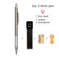 【HOT】 0.3, 0.5, 0.7, 0.9, 1.3, 2.0Mm Metal Mechanical Pencil With Lead Refills Set Student Art Sketch Drafting Automatic Pencil School. 
