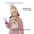 2Pcs/Set Winter Cute Pompom Children Hat Scarf Set Neck Warmer Woolen Knitted Scarf Cap Checkerboard Kids Beanie Caps Gifts. 