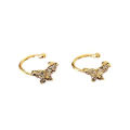 1Pair Shinning Zircon Small Butterfly Ear Clip Fashion Crystal Animal Ear Cuff ANLAN. 