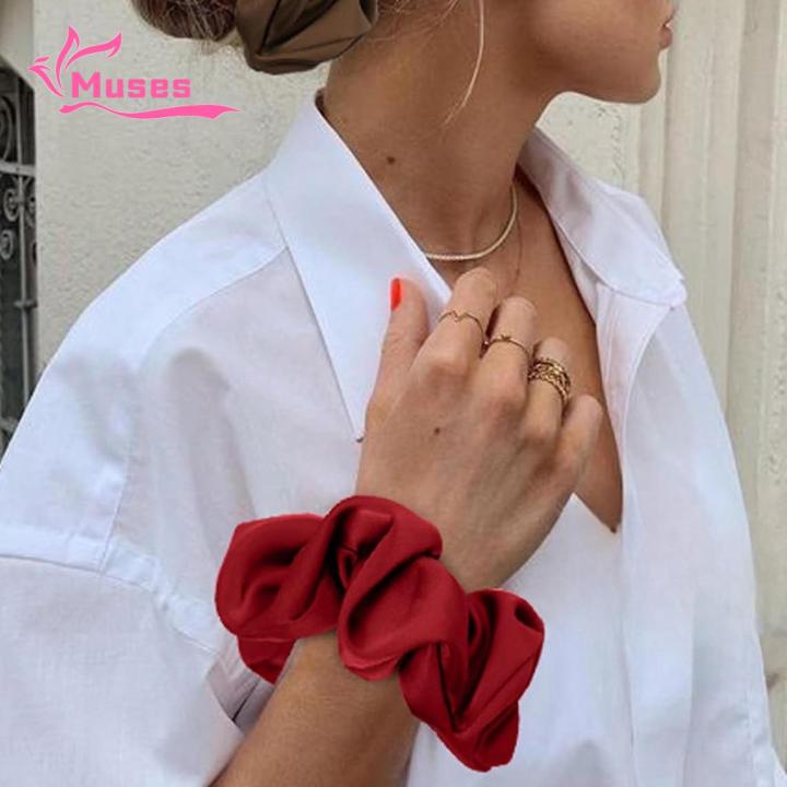Muses%20Mall%20Decorative%20Hair%20Band%20Large%20Elastic%20Hair%20Tie%20for%20Girls%20Smooth%20Satin%20Hair%20Ring%20Ponytail%20Holder%20with%20High%20Elasticity%20Bun%20Hair%20Ball%20Rope%20Accessory%20for%20Women%20Fashionable%20Elastic%20Band%20-%20Image%203