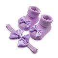 socks baby Fashion Baby Girls Headband + Socks Set 0-12 Months Cute Toddler Princess Socks Autumn Infant Bowknot Socks Elastic Hair Bands. 