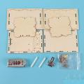 Mechanical Collective Wood Password Box Educational for Assembly Model Toys for Children. 