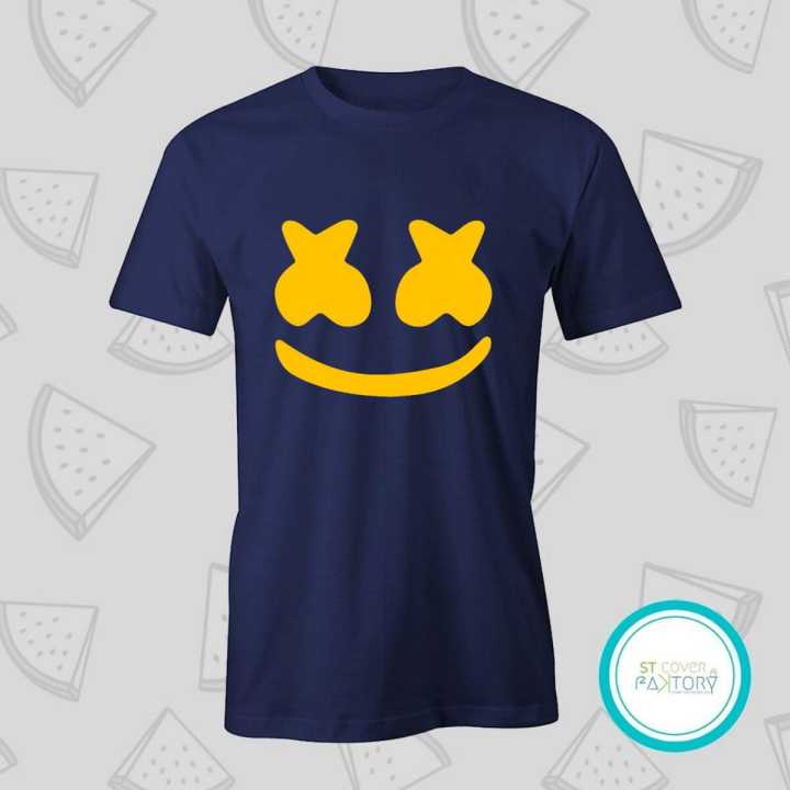 Marshmello blue Tshirt  unisex  tees  designer tees  crew neck  silver white  red  blue  black