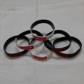 One Free Size Rubber Stretchable Supreme Wristband Bracelet For Men Events Party Sports & Daily Wear (Black, Black & White Mix Color ). 