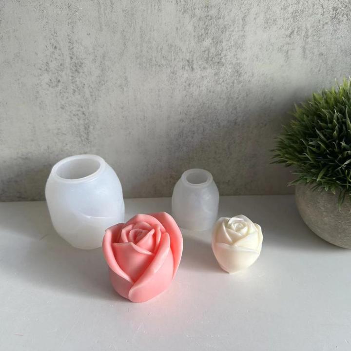 Handmade Rose Candle Mold Romantic Scented Silicone Rose Plaster Mold DIY Plaster Scented Candle Mold for Valentine's Day Home Decor Gift Making Craft Lovers Aromatherapy