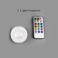 LED Lights Wireless RGB Under Cabinet Lighting Puck Color Changing Remote. 