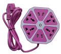 USB Hexagon Socket with 4 USB Slot and 4 Power Socket, Extension Cord Board with 4 USB Charging. 