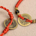 Lucky Red String Feng Shui Copper Bracelet Bangle Handmade Adjustable Attract Wealth Bracelet for Women Men. 