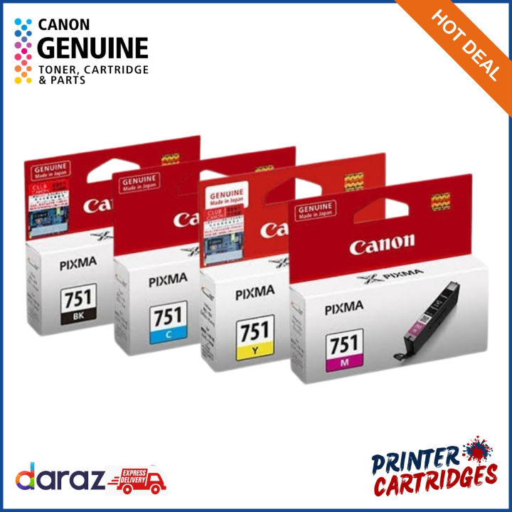 Canon CLI 751 | CLI751| CLI-751 Black/Yellow/Magenta/Cyan Original Ink (PC599A,PC600A, PC601A, PC602A) | Printer Cartridges.lk | Best Price in Sri Lanka
