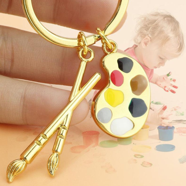 Paint Palette Keychain Handmade Brush Palette Paint Pen Keychain
