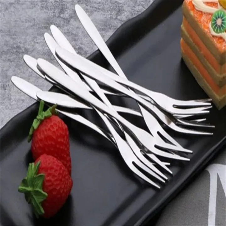 10pcs%20Fruit%20Fork%20Stainless%20Steel%20Two-toothed%20Fork%20Cake%20Fork%20Western%20Small%20Fork%20Multifunctional%20Household%20Kitchen%20Accessories%20-%20Image%202