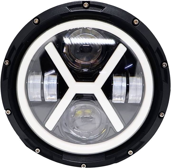 2Pcs%20X%20Design%207Inch%20LED%20Universal%20Headlights%20DRL%20Angel%20Eye%20Turn%20Signal%20Low%20Beam%20High%20Beam%20Lights%20Car%20Jeep%20LED%20Lamps%20-%20Image%202
