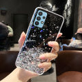 For Samsung Galaxy A23 4G Back Cover Luxury Shiny Glitter Gold Foil Space Starry Cases Clear Soft Silicone Bumper Full Protection Mobile Phone Case for Girls Boy. 