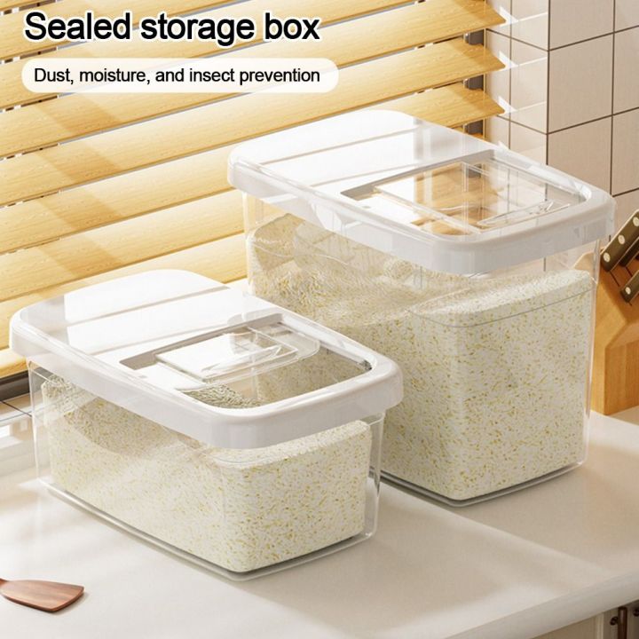 Transparent Rice Bucket Fresh-keeping Transparent Rice Bucket Moisture-proof Large Capacity ...