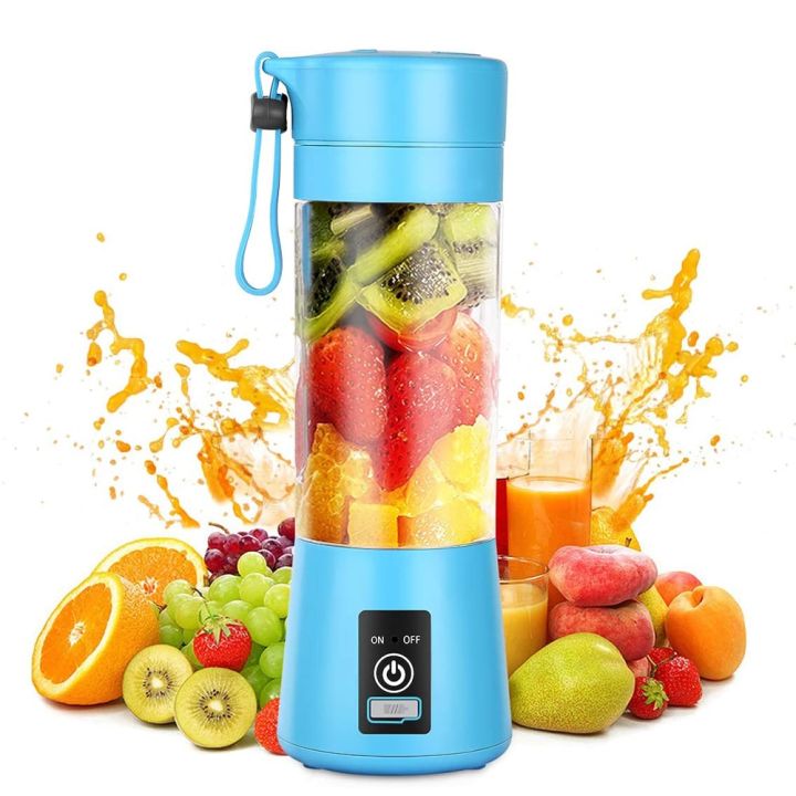 6 Blade Portable Blender Personal USB Rechargeable Juicer Cup Smoothies and Shakes, Handheld Fruit Mixer Machine (Multi)