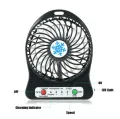 Handheld Mini Desk Fan with LED Light, 3-Speed Adjustable Wind, USB Rechargeable 1200mAh Battery, Compact and Lightweight Air Cooler for Personal Cooling, Travel, Office, and Home. 