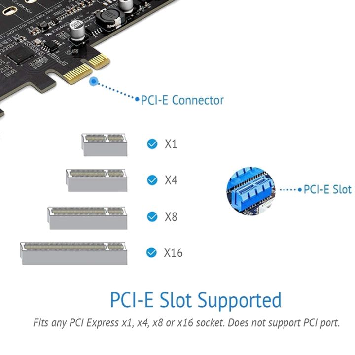 PCI-E%20to%20USB%203.0%20PCI%20Express%20Card%20Incl.1%20USB%20C%20and%202%20USB%20A%20Ports,%20M.2%20NVME%20to%20PCIe%203.0%20Adapter%20Card%20with%20Bracket%20-%20Image%205