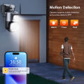 Security Camera Outdoor,10X Optical Hybrid Zoom/3 Lens Surveillance Camera Support Color Night Vision,Human Detection,Auto-Tracking,2-Way SD Card/Cloud Storage With Free 32GB SD Card. 