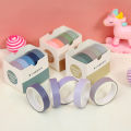 RHS Online 5 Rolls/Set Macaron Based Solid Color Washi Tapes Decorative Masking Tapes Sticky Paper Tape for Journals Diary DIY Crafts Gift Wrapping. 