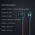JCALLY EP02 3.5mm Wired Headphones with Microphone Smart Phone Dynamic Earbuds Flat Head Music Earphone Headset. 