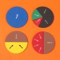 51pcs/set EVA Addition Subtraction Fractions Instrument Round Math Teaching Aids Score Question Demonstrator. 