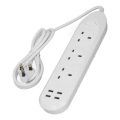 Power Strip Extension Long Cord 2500W Multi Functional with USB Port White UK Plug 110‑250V Power Strip. 
