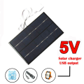 2W 5V Solar Panel USB Battery Charger Waterproof Polysilicon Solar Charger for Mobile Phone Power Bank. 