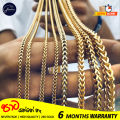 Glamon Diamond cut franco chain 3mm Thick Stainless Steel Necklace for men women Gold chain Black mala boys chain for men silver. 