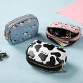 Student Coin Bag Storage Bag Ladies Purses ID Card Storage Bag Printed Wallet New Wallet Double Zip Wallet. 