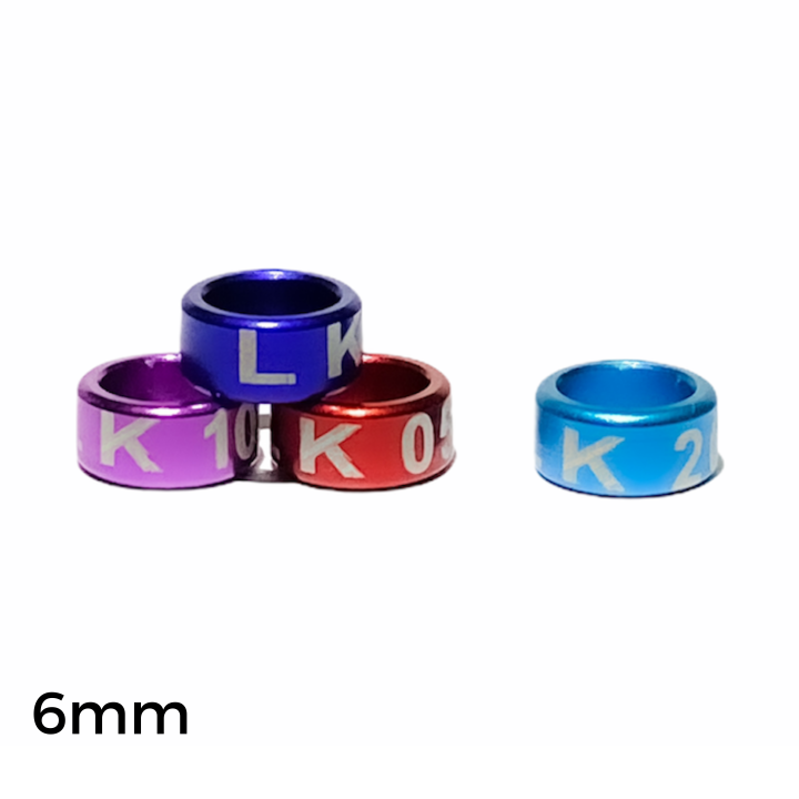 Bird Leg Rings Aluminum / Colors Available / 6mm / 6Pcs