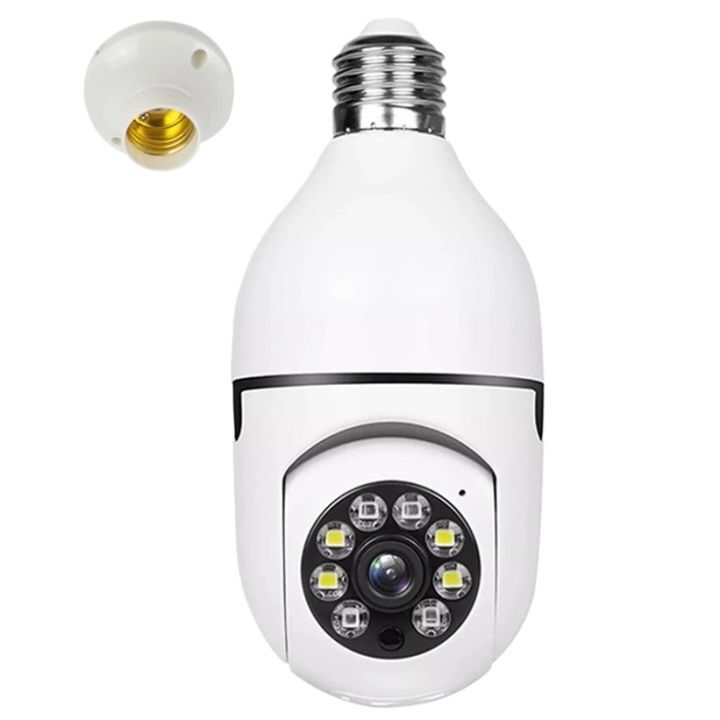 Bulb Camera WiFi Surveillance Cam Ai Tracking Baby Monitor Floodlight Color Night View PTZ Security Cam