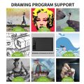 Drawing Pad Grafik Tablet Sketch Pad Wacom Drawing Tablet 10x6 inch Pen Tablet Graphics Drawing Tablet Digital Graphic Tablets (8192 Pressure Sensitivity) Compatible Android Device Support PC Laptop/Desktop Computer. 
