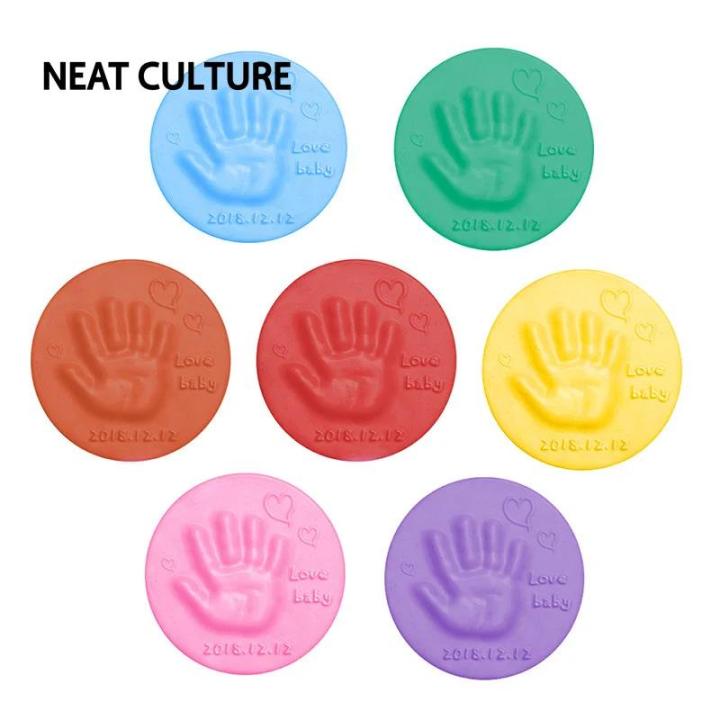 Baby Care Air Drying Soft Clay Baby Handprint Footprint Imprint Kit Casting Parent-Child Hand Inkpad Fingerprint Kids Toys DIY