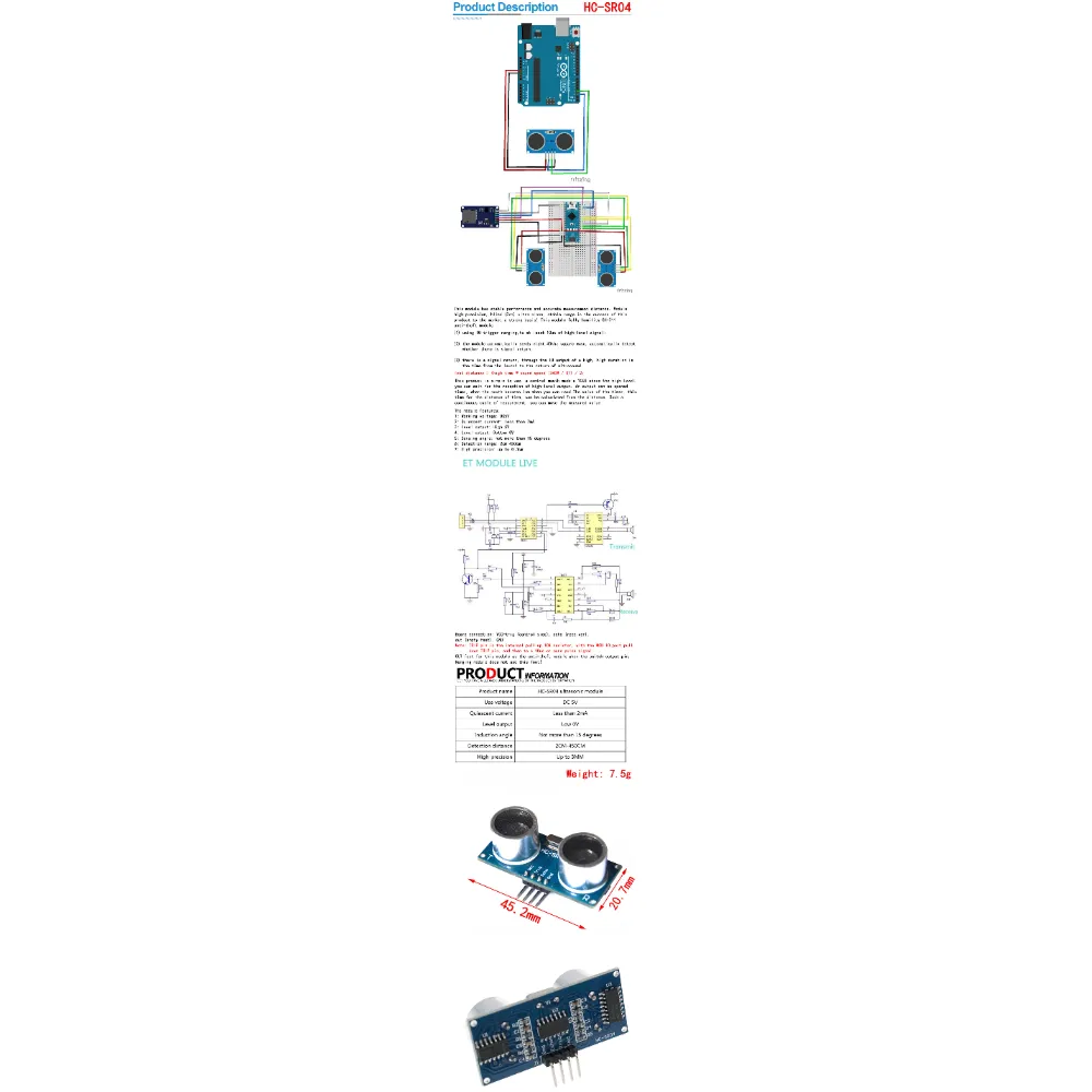 Ultrasonic sensor HC-SR04 HCSR04 to world Ultrasonic Wave Detector ...
