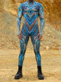 Men Women Apache Jumpsuit Halloween Alien Cosplay Morphsuit Punk Texture Twisted Colorful Zentai Suit Festival Rave Bodysuit. 
