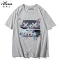 YILKING Cotton Short Sleeve T T-shirt Men's Cotton Oversized Loose-Fitting Pattern Print Trendy Brand round Neck Smiley Face T Summer T Shirt. 