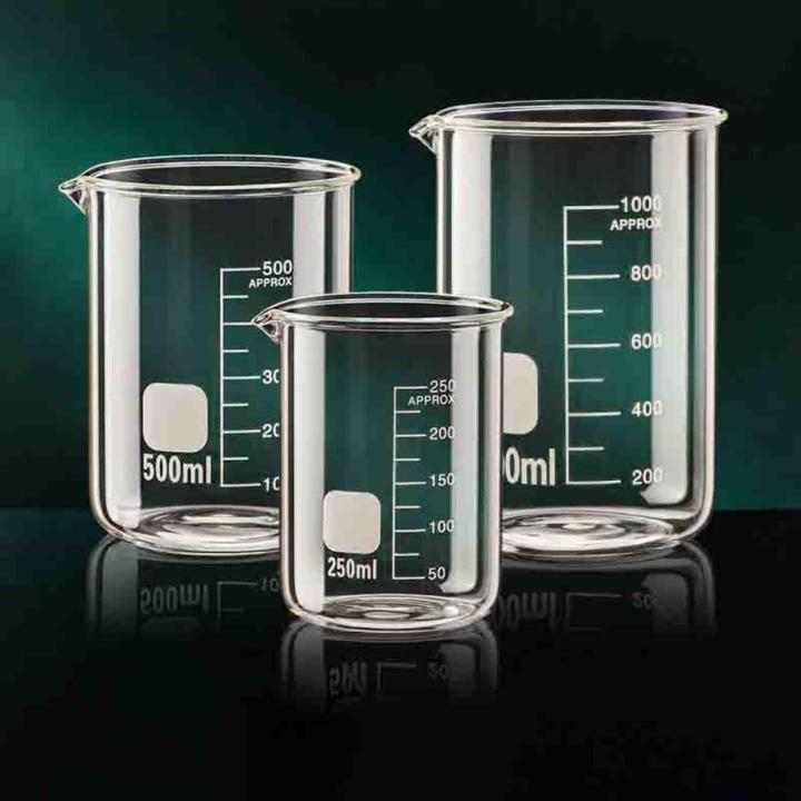 Heat-resistant Measuring Cup Leak-proof Scale High Borosilicate Glass Beaker 50ml/100ml/150ml/250ml/500ml/1000ml Graduated Cup