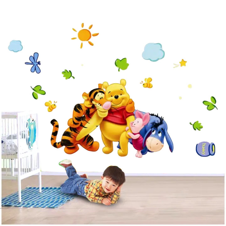Nursery Winnie The Pooh With Friends Wall Stickers For Kids Room