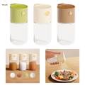 Glass Seasoning Bottle Press Type Kitchen Accessory Ration Spice Dispenser. 