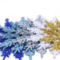 12pcs 10cm Snowflake Powder Plastic Hanging Snowflake Frozen Party Supplies. 