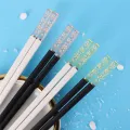 1Pairs Alloy Chopsticks Cherry Blossom Anti-slip Sushi Stick Chopsticks Reusable Dumpling Noodle Chopstick Kitchen Tableware. 