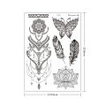 Black Tattoo Sticker Vintage Datura Flower Tattoo Sticker Waterproof Long Lasting Body Art Tattoo Sticker. 