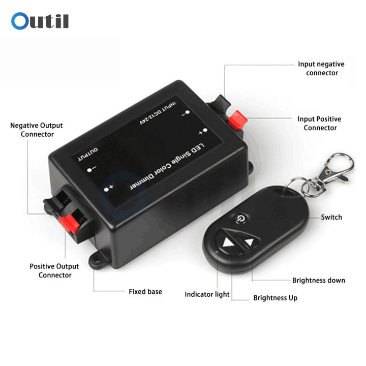 Led%20Single%20Color%20Dimmer%203key%20Rf%20Remote%20Control%20Wireless%20Led%20Controller%20Dc%2012v%2024v%208a%20With%20433mhz%20Remote%20Control%20For%20Led%20Strip%20-%20Image%202