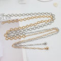 Metal Waist Chain for Women Gold Color Balls Pendants Long Thin Belt Gold Sliver Adjustable Female Tassel Belts Elegant Ladies Dress Waistband. 