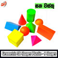 QP Geometric Solids - Set of 9-3D Shapes for Math & Geometry - Multicolored Math Manipulatives for Kids. 